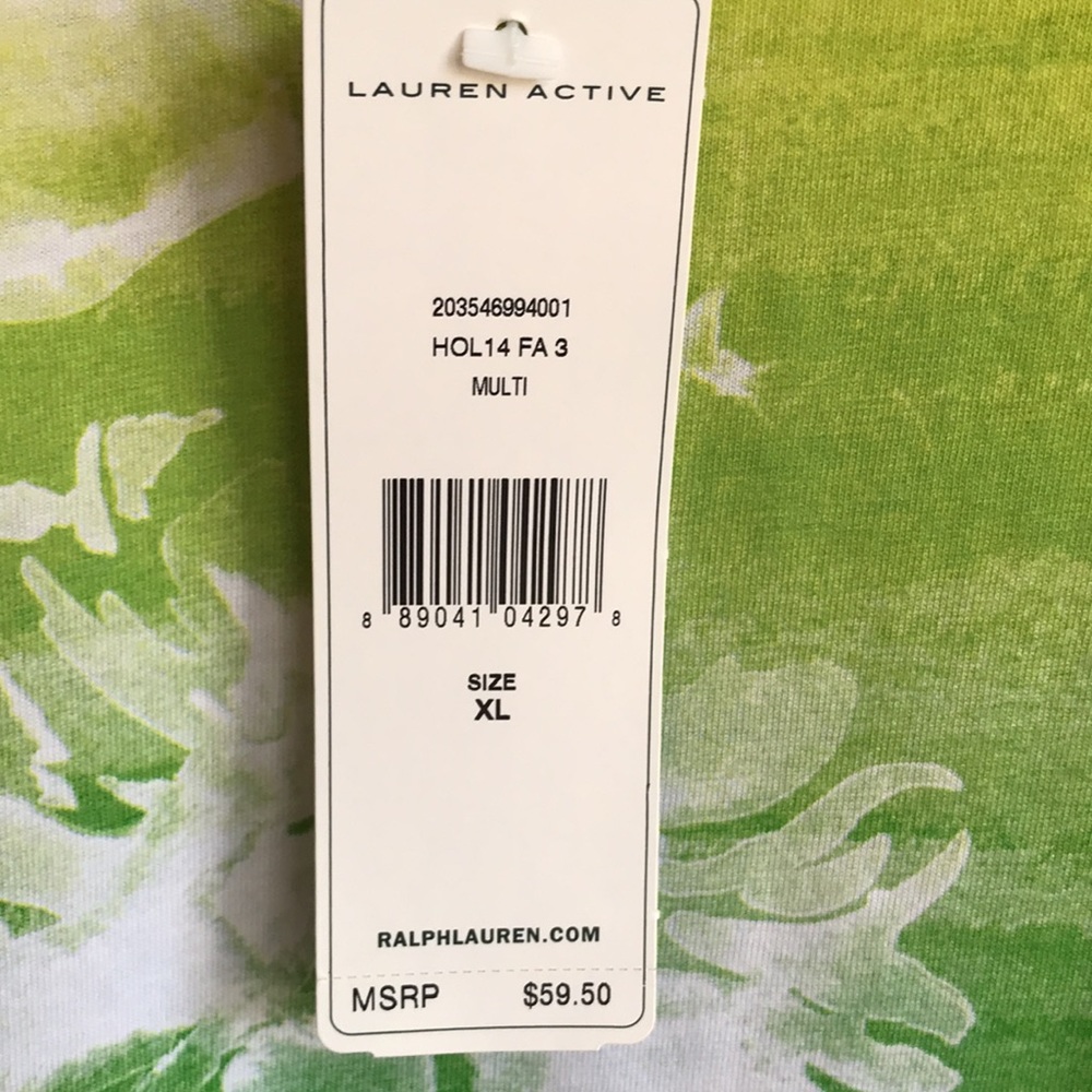 Ralph Lauren L-RL Active Womens Long Sleeve Floral Pullover Top Colorful Size XL - Picture 14 of 14